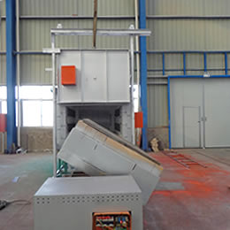 臺車式高錳鋼淬火爐_翻轉(zhuǎn)式高錳鋼淬火電阻爐